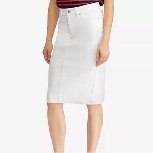 Ralph Lauren White Denim Pencil Skirt